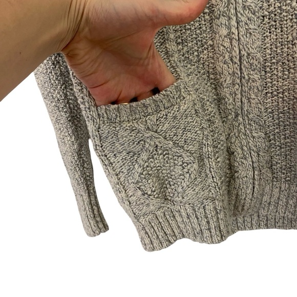 Lands End Cardigan Sweater Womens Size XS 2 - 4 Full Zip Up Cream Gray Neutral - Picture 5 of 11